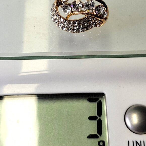 Elegant Crystal Gold Earrings - Picture 8 of 10